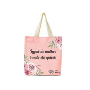 ecobag com fechamento em botao na barra Personalizada