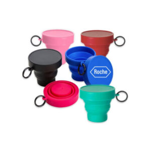 Copo de Silicone Retrátil com Tampa Personalizado
