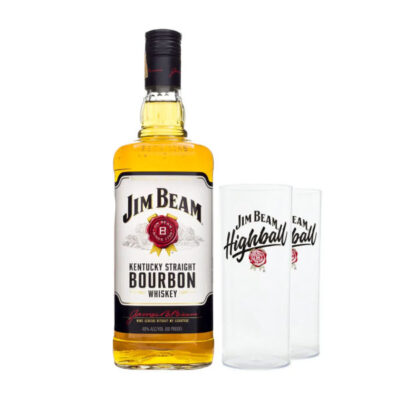 Kit Whisky Jim Beam com 2 Copos